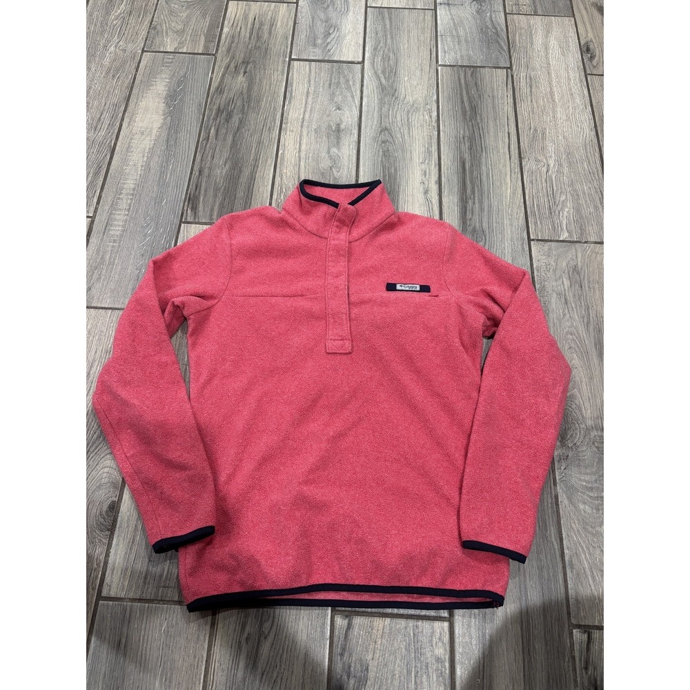 Columbia Women's Red Pink Fleece Snap Pullover Activewear Top Size‎ M Outdoor